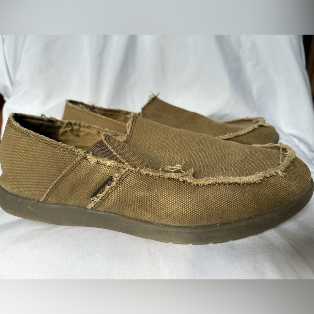 Crcos Slip-On Loafers Men's Size 12 Brown Canvas Upper Raw Edge
Surfer Style